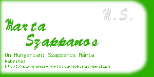 marta szappanos business card