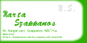 marta szappanos business card